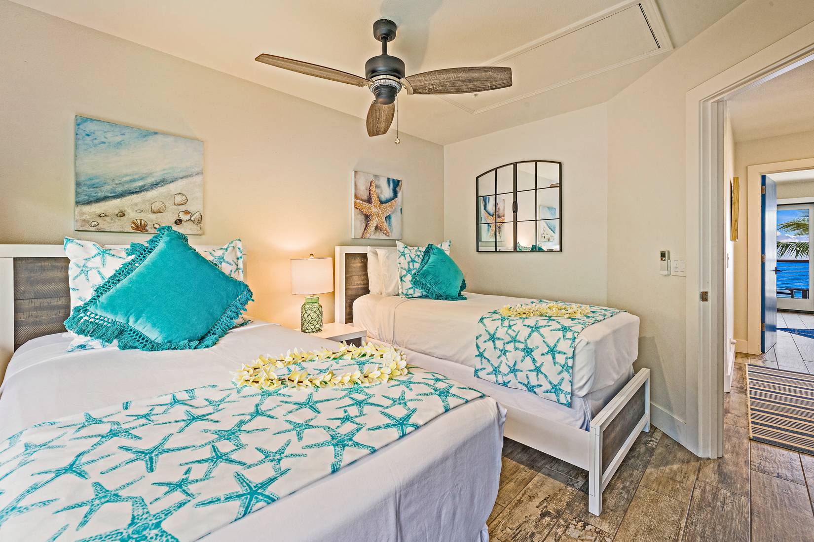 upstairs twin bedroom view