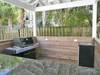 Pool cabana with gas grill and mini fridge