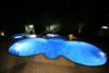 Pool view, night time