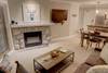 Seating area with gas fireplace and cable TV