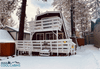 Snow covered Big Bear Cool Cabins, A Beary Happy Cabin front