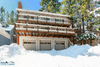 Snow covered Big Bear Cool Cabins, Bare Necessities front