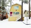 Snow covered Big Bear Cool Cabins, Cabin in the Pines front