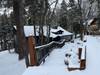 Snow covered Big Bear Cool Cabins, Apple Bear Cottage