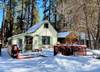Snow covered Big Bear Cool Cabins, Hiner Haven