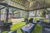 New backyard gazebo with fire pit
