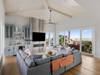 Living room with wet bar and ocean views