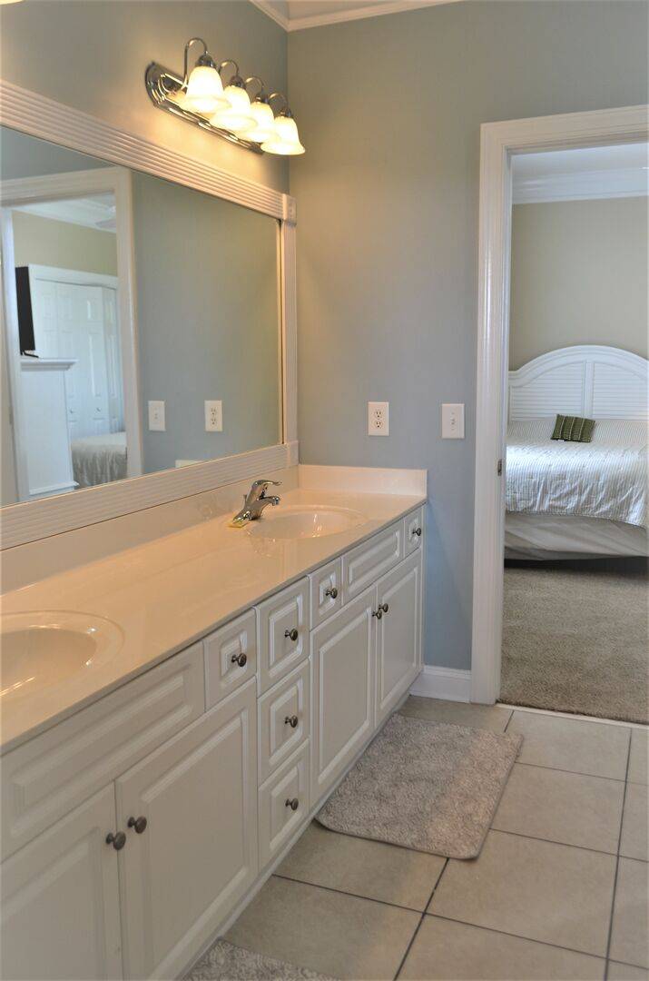 Jack & Jill Bathroom has double vanities Jack & Jill Bathroom has double vanities