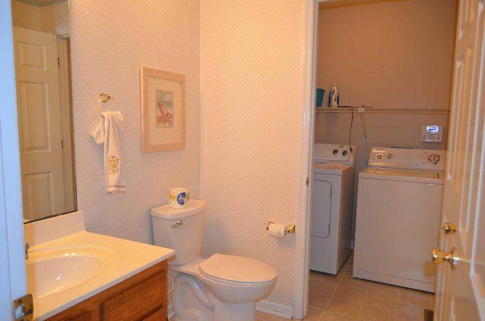 Half bath and laundry Half bath and laundry