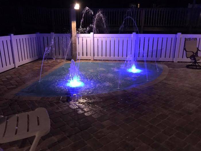 Splash Pad Light Show at Night Splash Pad Light Show at Night