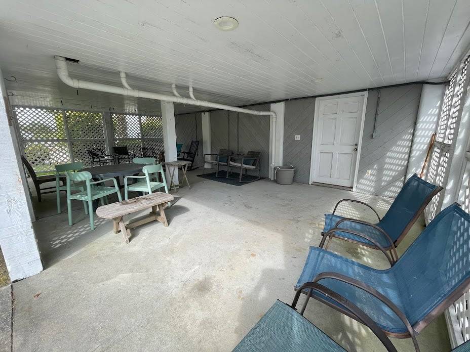 Covered seating at Cottage 2 Covered seating at Cottage 2