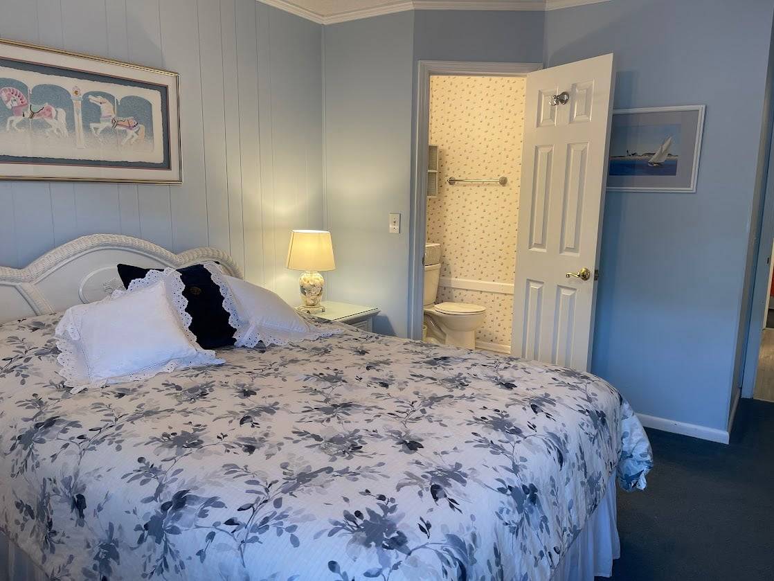 Bedroom 2 has a private bathroom. Bedroom 2 has a private bathroom.