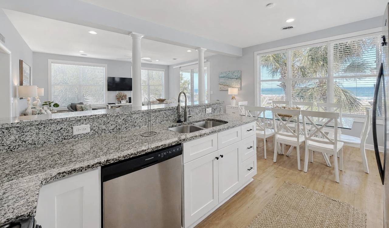 Ocean views from the kitchen. Ocean views from the kitchen.