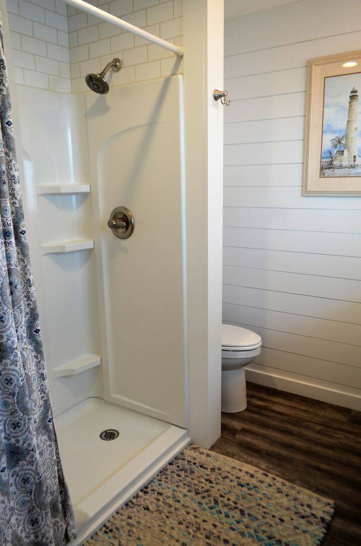 and walk-in shower. and walk-in shower.