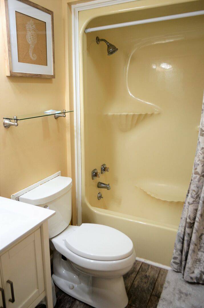 and shower/tub combo. and shower/tub combo.