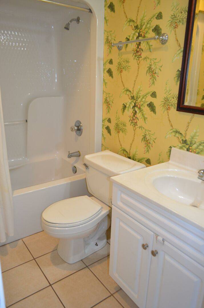 a single vanity & shower/tub combo. a single vanity & shower/tub combo.