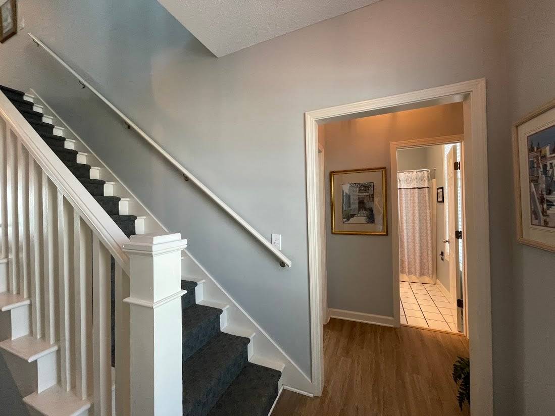 To the downstairs bathroom To the downstairs bathroom