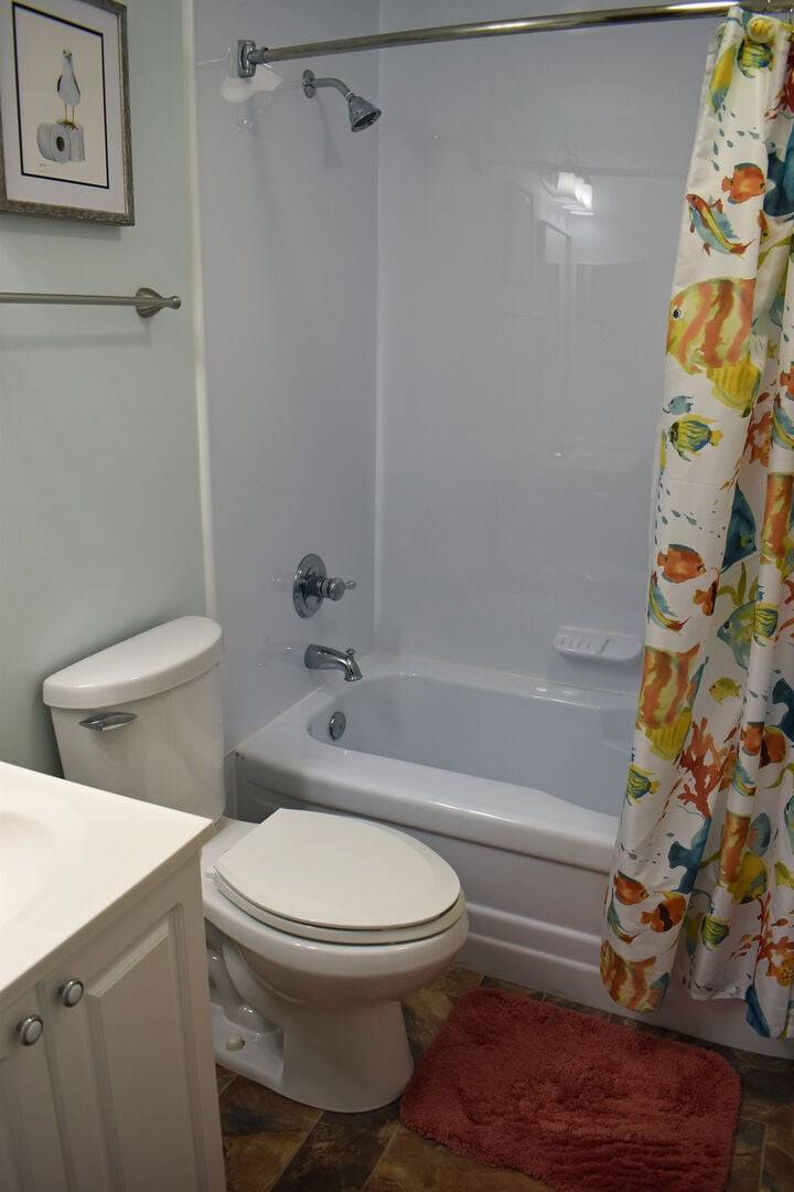 Hall bath with shower/tun combo Hall bath with shower/tun combo