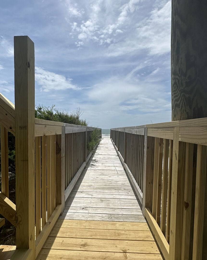 beach walkway. beach walkway.