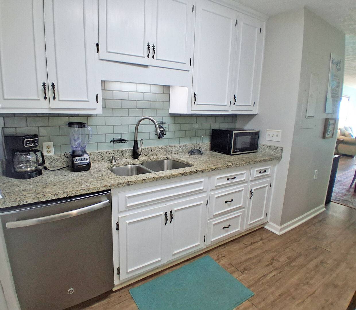 Dishwasher makes clean up a breeze. Dishwasher makes clean up a breeze.