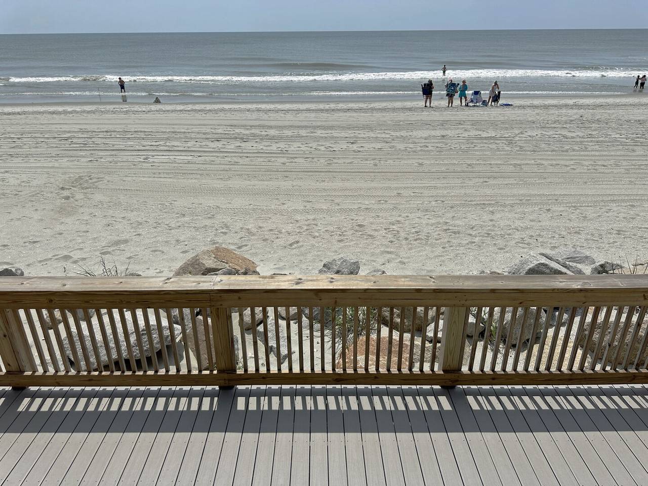 Private balcony overlooks the sun deck. Private balcony overlooks the sun deck.