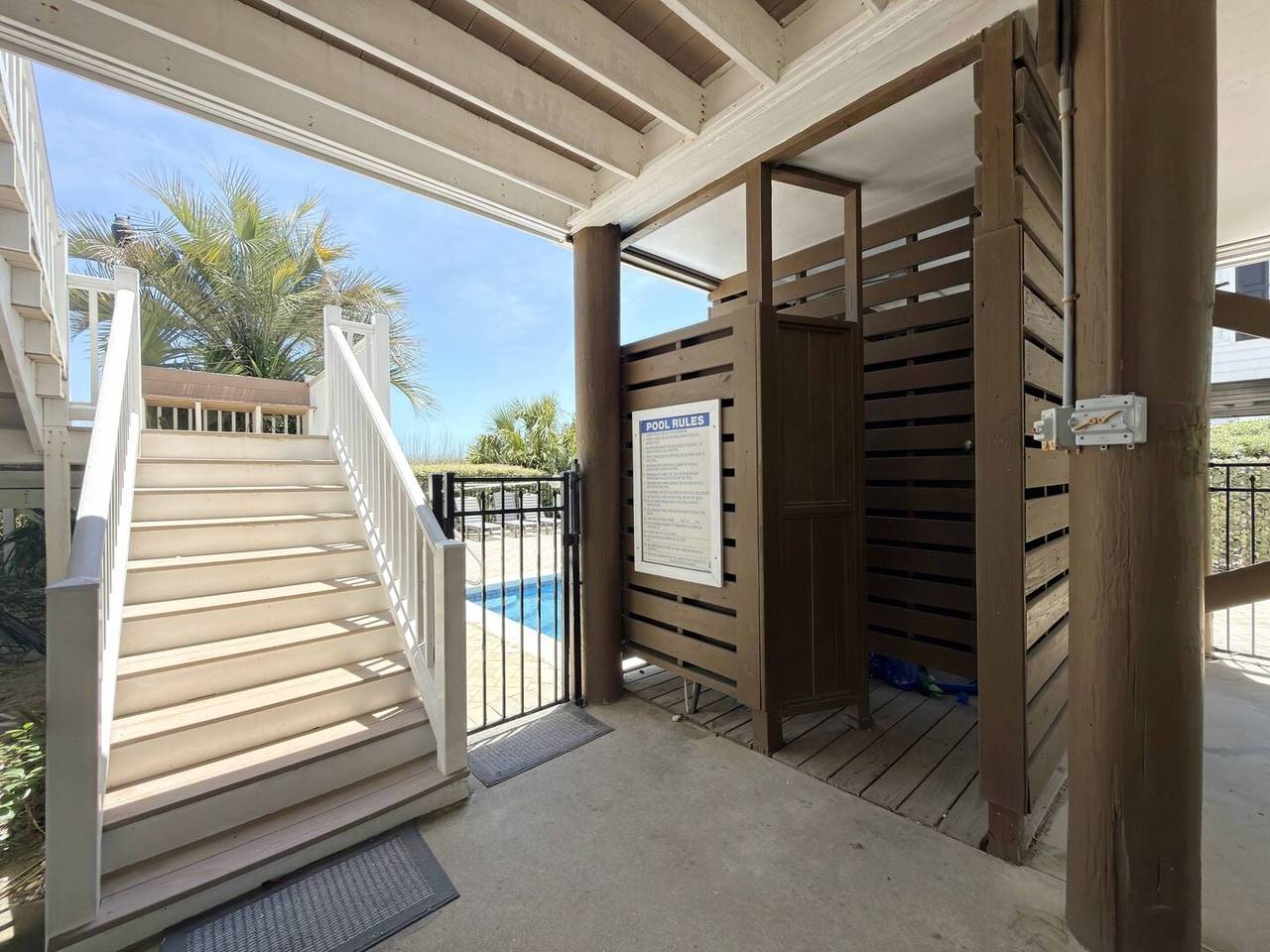 Outdoor Shower & Stair Access to Beach Walkway Outdoor Shower & Stair Access to Beach Walkway