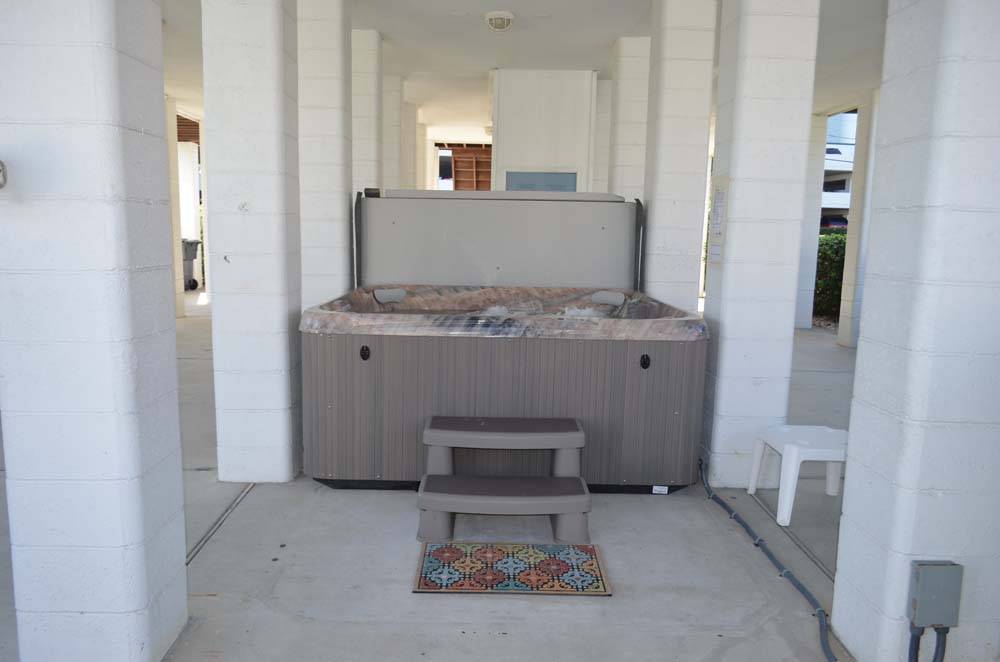 Private hot tub underneath home Private hot tub underneath home