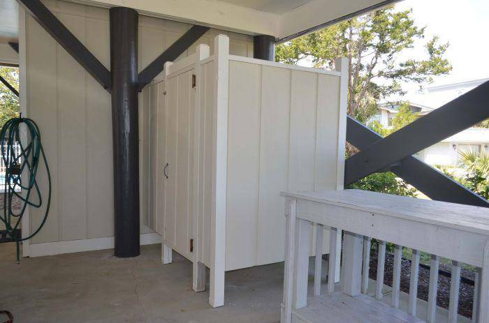 Enclosed outside shower Enclosed outside shower