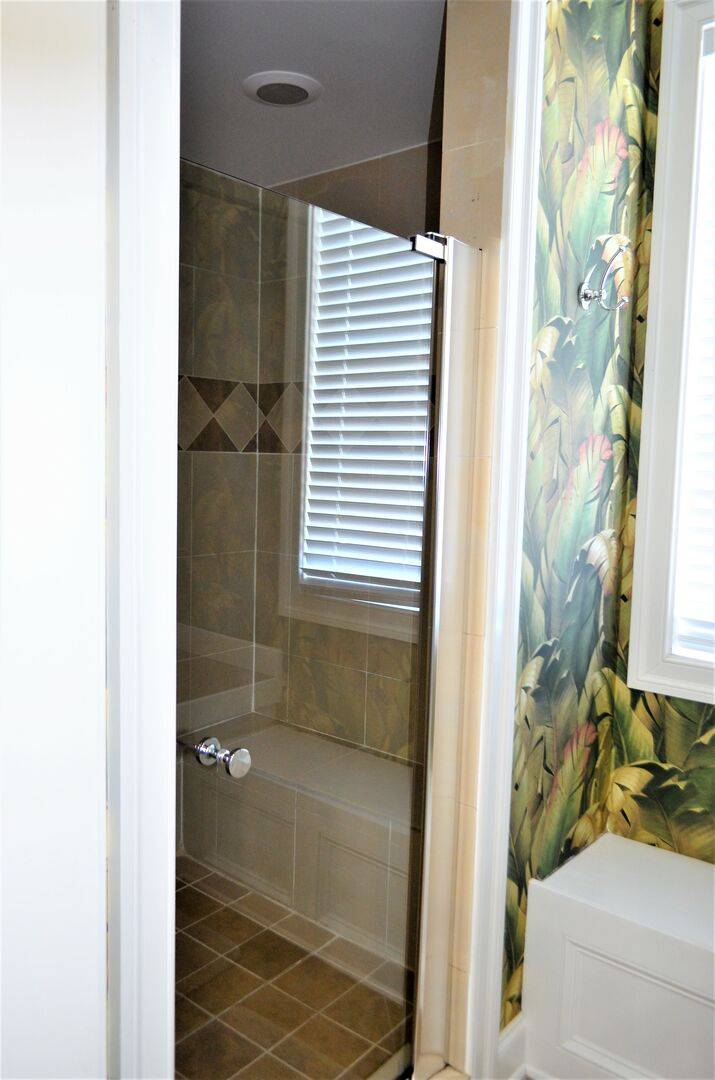 and walk-in shower and walk-in shower