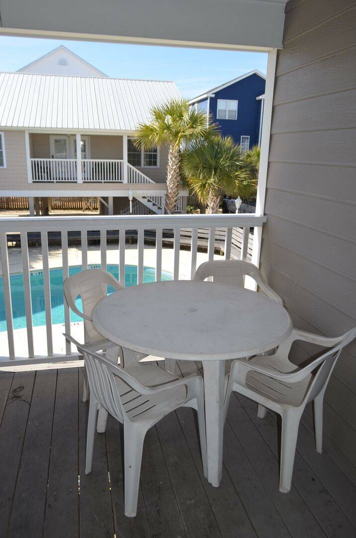 Outside Dining Overlooking Pool Outside Dining Overlooking Pool