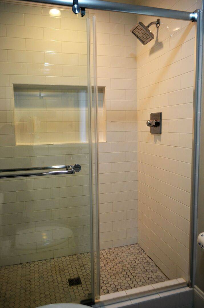and walk-in shower. and walk-in shower.
