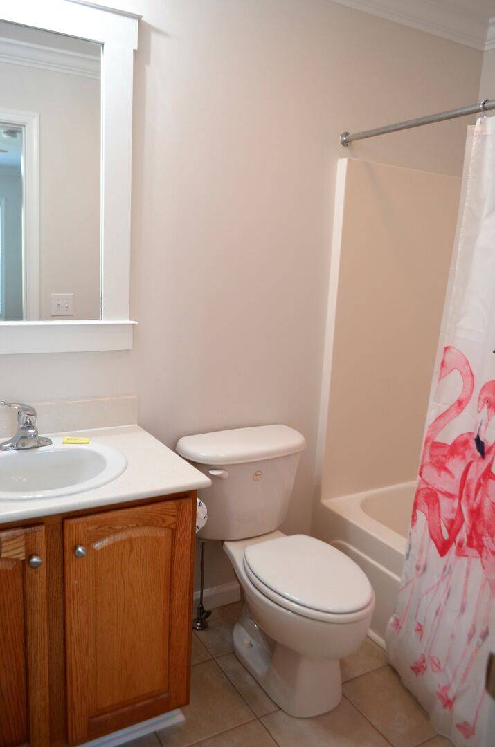 featuring a shower/tub combo. featuring a shower/tub combo.