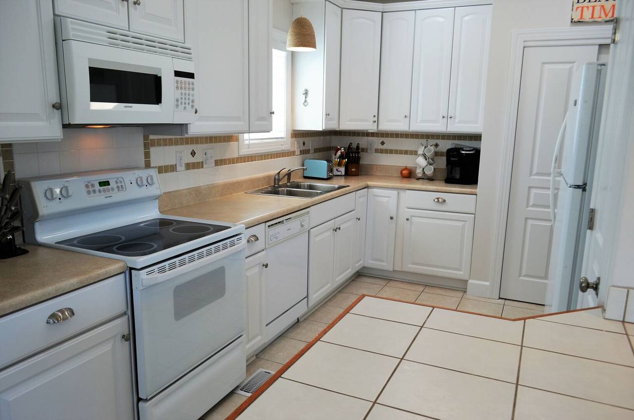 Meal prep is a breeze in the fully equipped kitchen. Meal prep is a breeze in the fully equipped kitchen.