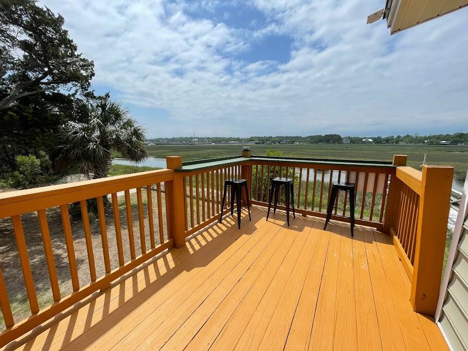 Sundeck overlooking the marsh Sundeck overlooking the marsh