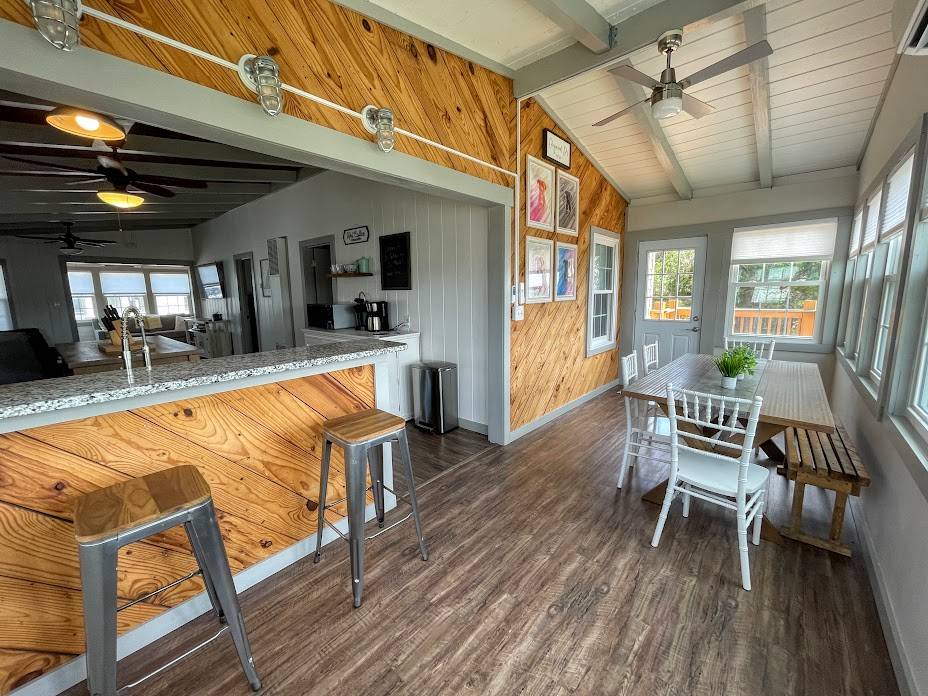 Marsh side dining area Marsh side dining area