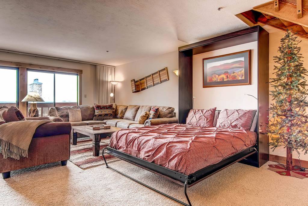 Living room with Murphy Bed - Cimarron 301 Breckenridge Vacation Rental Living room with Murphy Bed - Cimarron 301 Breckenridge Vacation Rental