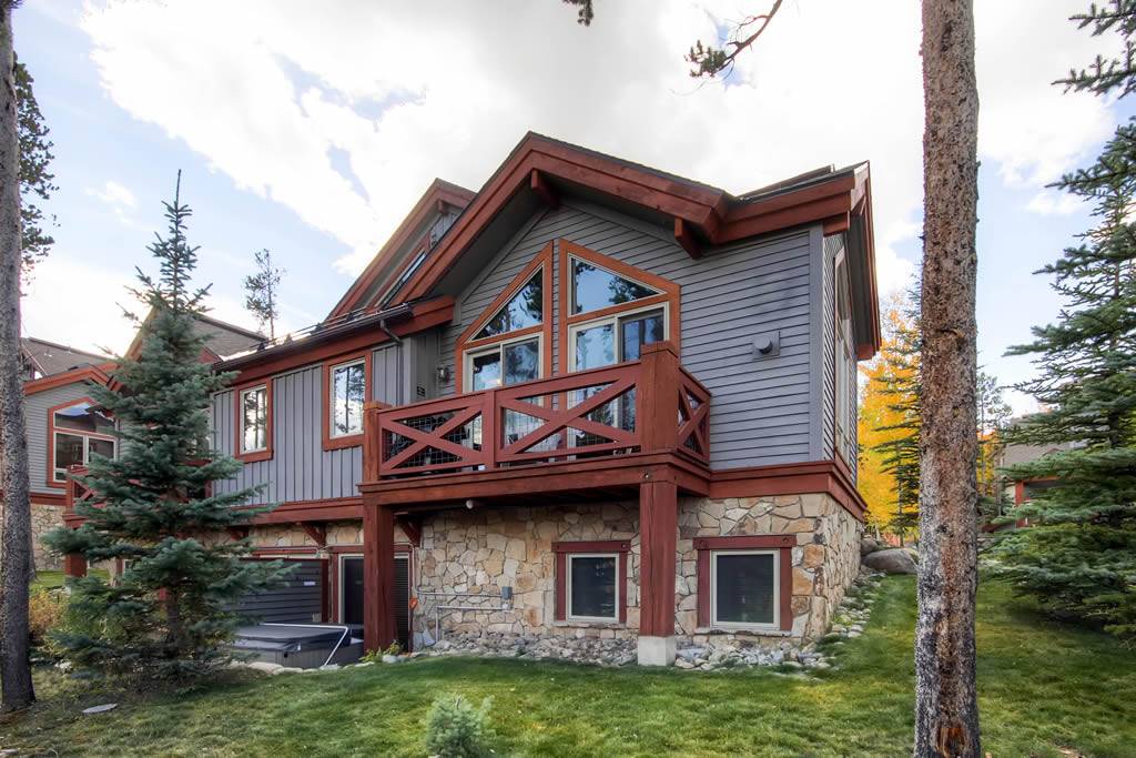 Backside exterior view of balcony and hot tub area - Amber Sky Breckenridge Vacation Rental Backside exterior view of balcony and hot tub area - Amber Sky Breckenridge Vacation Rental
