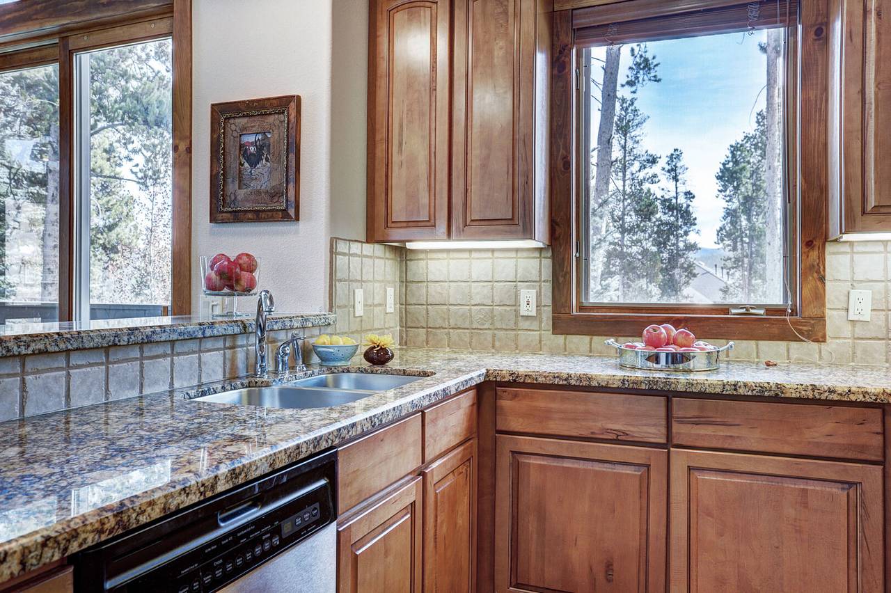 Enjoy the beautiful views right outside the kitchen - Amber Sky Breckenridge Vacation Rental Enjoy the beautiful views right outside the kitchen - Amber Sky Breckenridge Vacation Rental