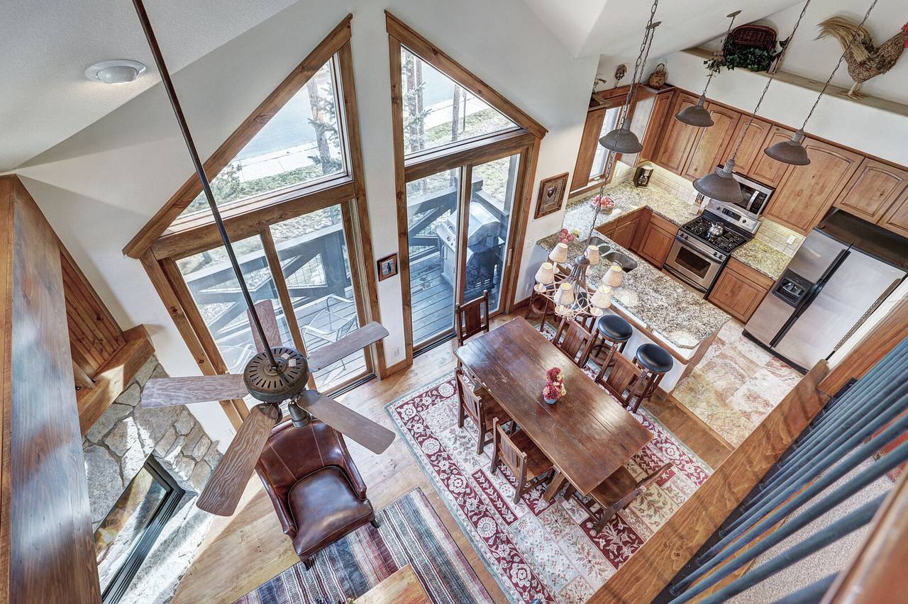 Overhead view of the living, kitchen and dining areas - Amber Sky Breckenridge Vacation Rental Overhead view of the living, kitchen and dining areas - Amber Sky Breckenridge Vacation Rental