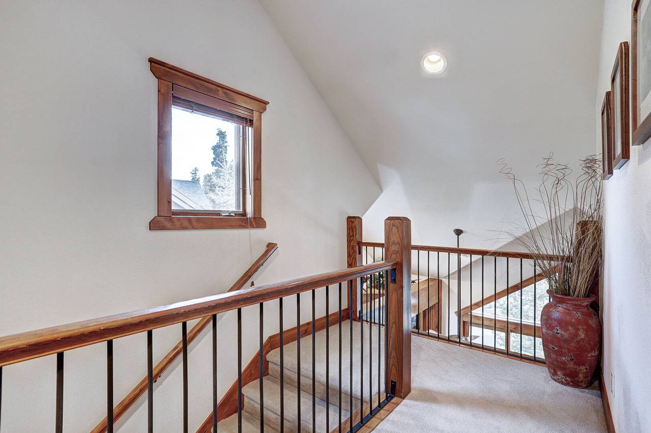 Upper level landing overlooking the living space downstairs - Amber Sky Breckenridge Vacation Rental Upper level landing overlooking the living space downstairs - Amber Sky Breckenridge Vacation Rental