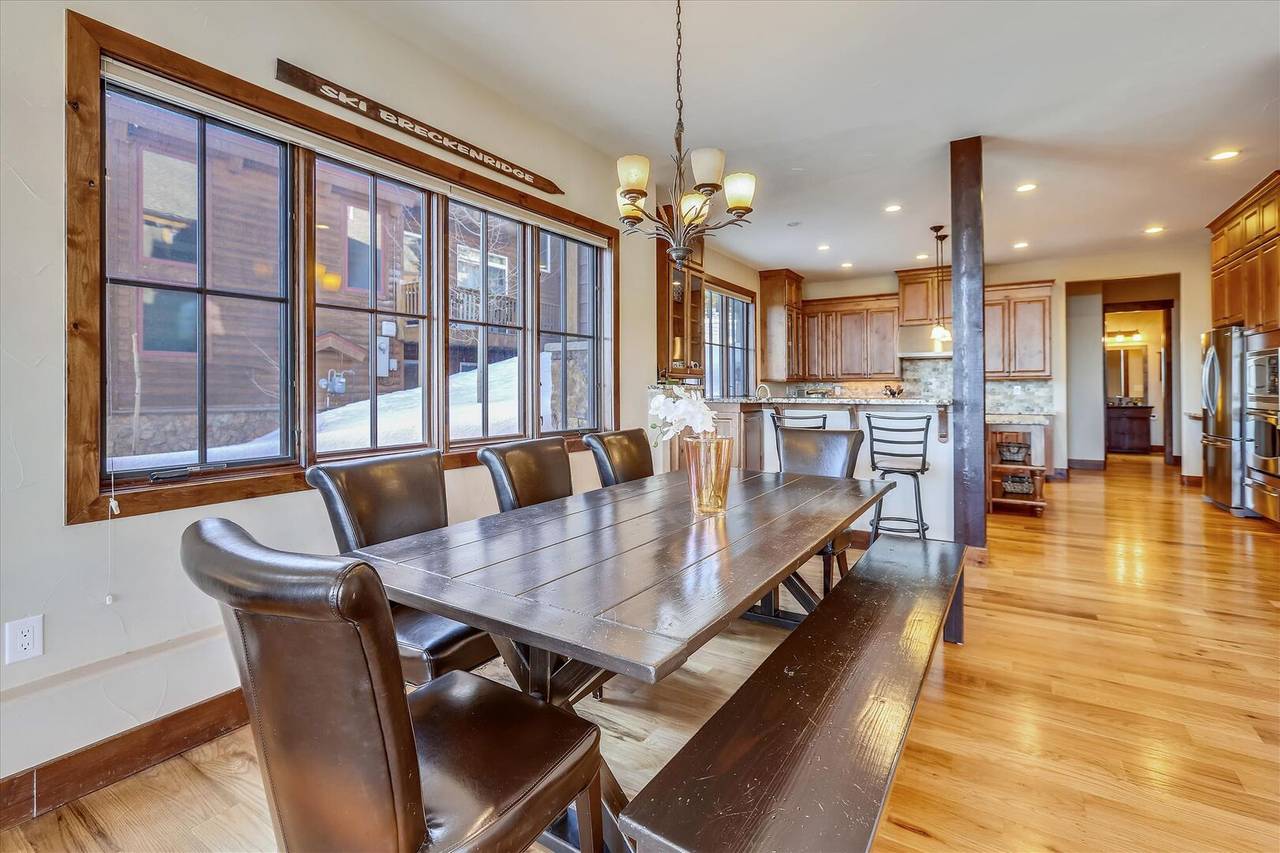Dining Capacity – Up to 8 people (dining area table) - Baldy Mountain Overlook Breckenridge Vacation Rental Dining Capacity – Up to 8 people (dining area table) - Baldy Mountain Overlook Breckenridge Vacation Rental