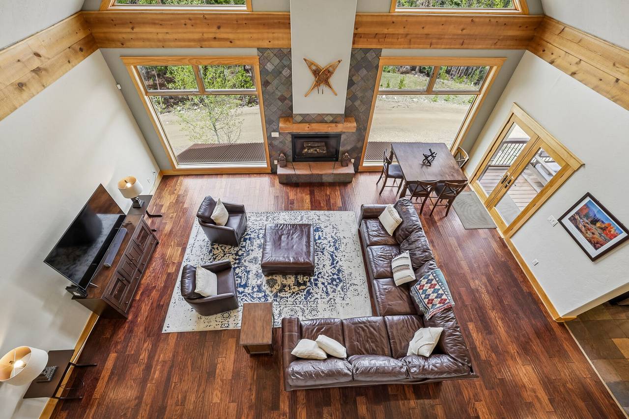 Looking down from upstairs hallway, Swift Getaway, Breckenridge Vacation Rental Looking down from upstairs hallway, Swift Getaway, Breckenridge Vacation Rental