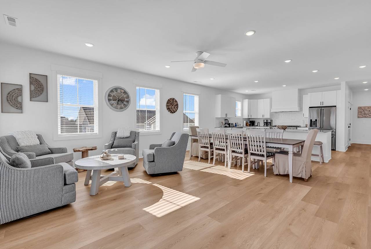 Open living and dining area Open living and dining area