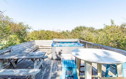 sun deck with hot tub