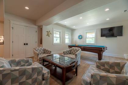 Rec Room with Pool Table and Foosball