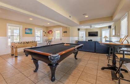 Rec Room with Pool Table and Foosball