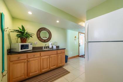 wet bar and full size fridge