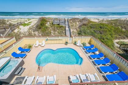 Oceanfront Pool Area with Private Walkway to Beach