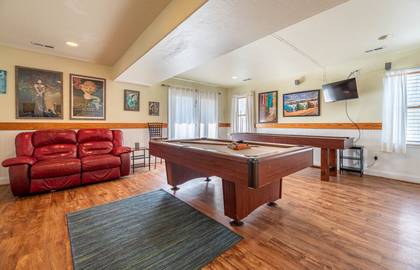 Rec Room with Pool Table & Shuffleboard